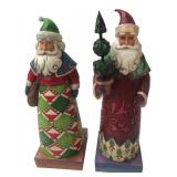 Pair of Jim Shore Heartwood Creek Santas