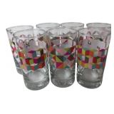 Set of 7 Geometric Pattern Glasses