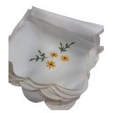 Set of 8 Embroidered Floral Napkins 16" Sq