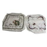 10 Floral & Strawberry Fringed Cloth Napkins 14"