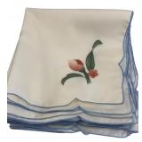 Set of 12 Floral Embroidered Fabric Napkins 16"
