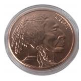 1 oz .999 Fine Copper Buffalo Round