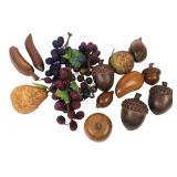 Assorted Decorative Wood & Beaded Fruit 3-8"