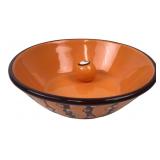 Starbucks 2006 Orange Eye Motif Ceramic Bowl