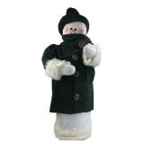 32" Tall Green Coat Snowman Figure