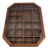 Octagonal Wooden Wall Display Case