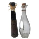 Pair of Glass Oil and Vinegar Cruet Bottles