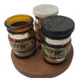Quebec Canada Amber Glass Condiment Set