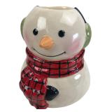 Hallmark Jan Karon Ceramic Snowman Candle Holder