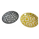 Pair of Small Geometric Ceramic Dishes