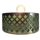 Vintage Pierced Metal Quatrefoil Accent Lamp