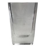 Clear Glass Vase with Etched Cranes Motif