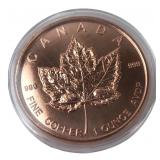 1 oz .999 Fine Copper Round Maple Leaf & Eagle