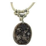 Carved Hardstone Deer Pendant Necklace