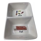 Rae Dunn Stash Keep Divided Ceramic Dish