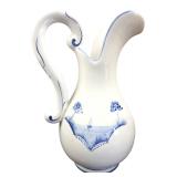 Portuguese Hand Painted Blue & White Pitcher