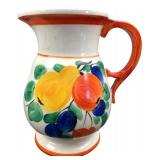 Czechoslovakian Hand-Painted Fruit Pitcher