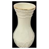 Lenox White Beaded Porcelain Vase 6"