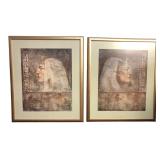 Pair of Framed Egyptian Profile Prints Parrish