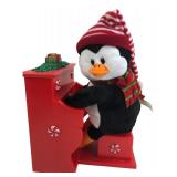 Animated Musical Christmas Penguin Playing Piano