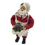 13" Chef Santa Claus Figurine with Pudding