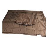 Brown Microfiber Tablecloth & 6 Napkins Set