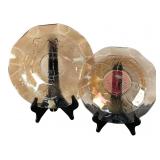 Marigold Carnival Glass Pansy Pattern Bowls