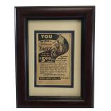 Cushman Eagle Framed Vintage Advertisement