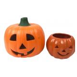 Pair of Ceramic Jack-O