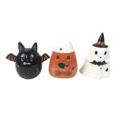 Set of 3 Ceramic Halloween Light-Up Figures