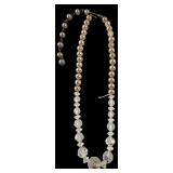 Vintage Faux Pearl & AB Crystal Necklace