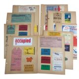 Collection of Vintage Airline Baggage Tags and...