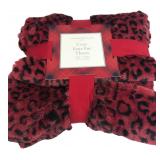 Charter Club Red Leopard Faux Fur Throw
