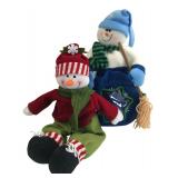 Pair of Stuffed Snowman Figures