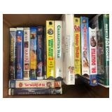 Box Lot of Assorted Family VHS Tapes