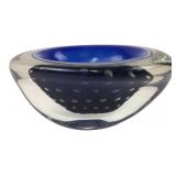 Cristais Sao Marcos Blue Art Glass Bowl
