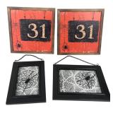 Set of 4 Halloween Spider & 31 Sign Decorations