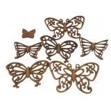 Syroco Butterfly Wall Plaques & Magnet Set