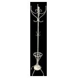 White Painted Metal Coat Rack