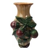 Ceramic Crackle Glaze Applied Fruit Vase 12"H