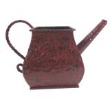 H.T. Ardinger Red Hammered Metal Watering Can