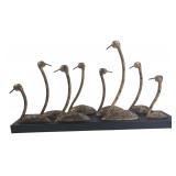 Distressed Gold-Tone Bird Flock Sculpture