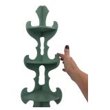 Green Painted Wooden 3-Tier Corner Shelf