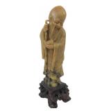 Carved Soapstone Shou Lao Figure 8" H