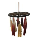 Rustic Wooden Wheel Hanging Candle Holder