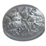 Clear Glass Snowflake Motif Paperweight