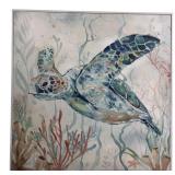 Sea Turtle Watercolor Style Canvas Print 20x20"