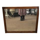 Vintage Wood Framed Wall Mirror