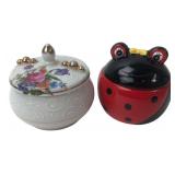 Tilso Japan Floral & Ladybug Trinket Boxes
