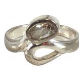 925 Sterling Silver Cut Glass Ring Size 7.5